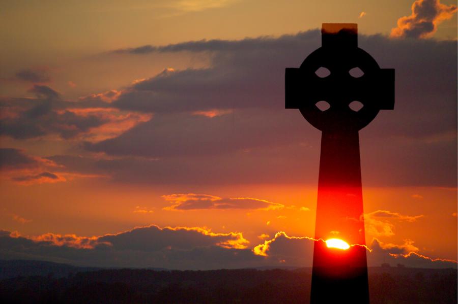 cross at sunrise
